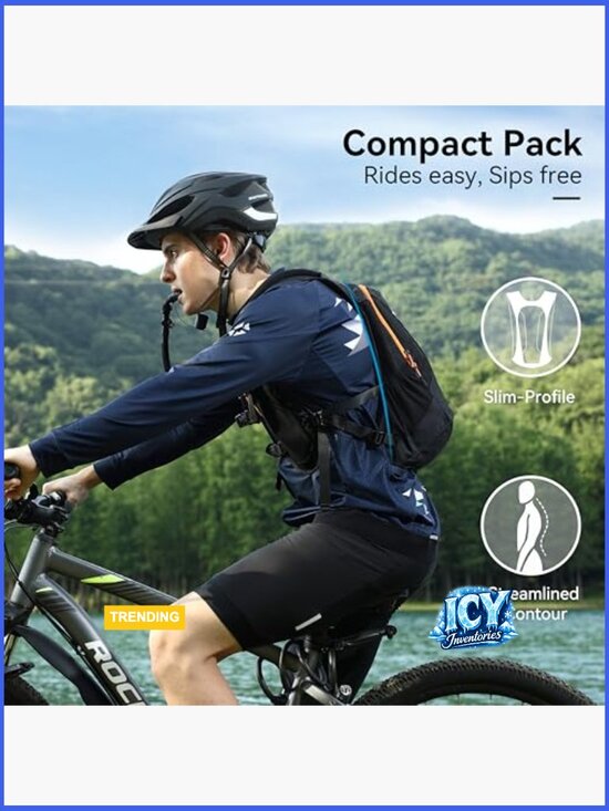 Lightweight Hydration Backpack with Vest Style Straps & 2.5L Water Bladder